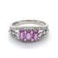 14K White Gold Diamond & Pink Sapphire Lady's Ring; 1.9DWT; Size 7