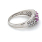 14K White Gold Diamond & Pink Sapphire Lady's Ring; 1.9DWT; Size 7