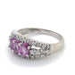 14K White Gold Diamond & Pink Sapphire Lady's Ring; 1.9DWT; Size 7