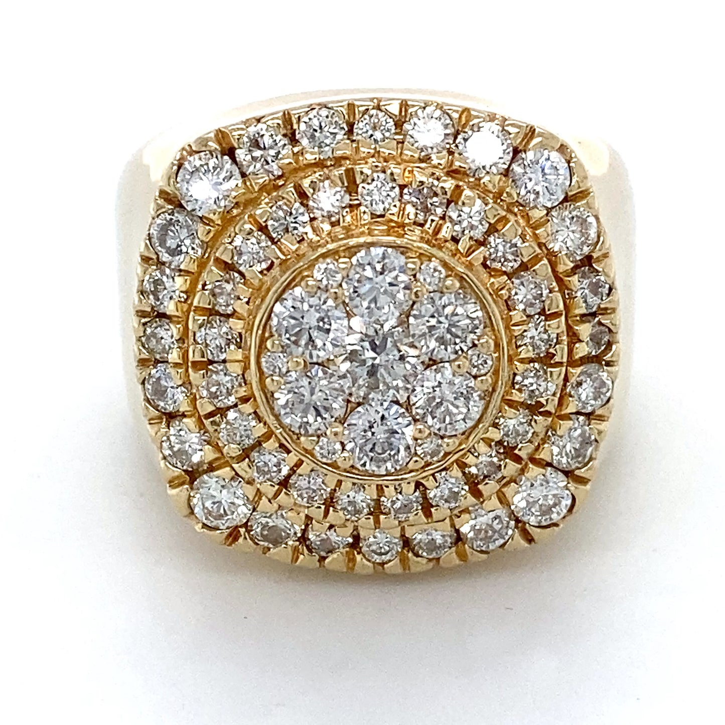 14K Yellow Gold Diamond Gentleman's Ring; 8.9DWT; Size 8