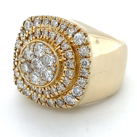 14K Yellow Gold Diamond Gentleman's Ring; 8.9DWT; Size 8
