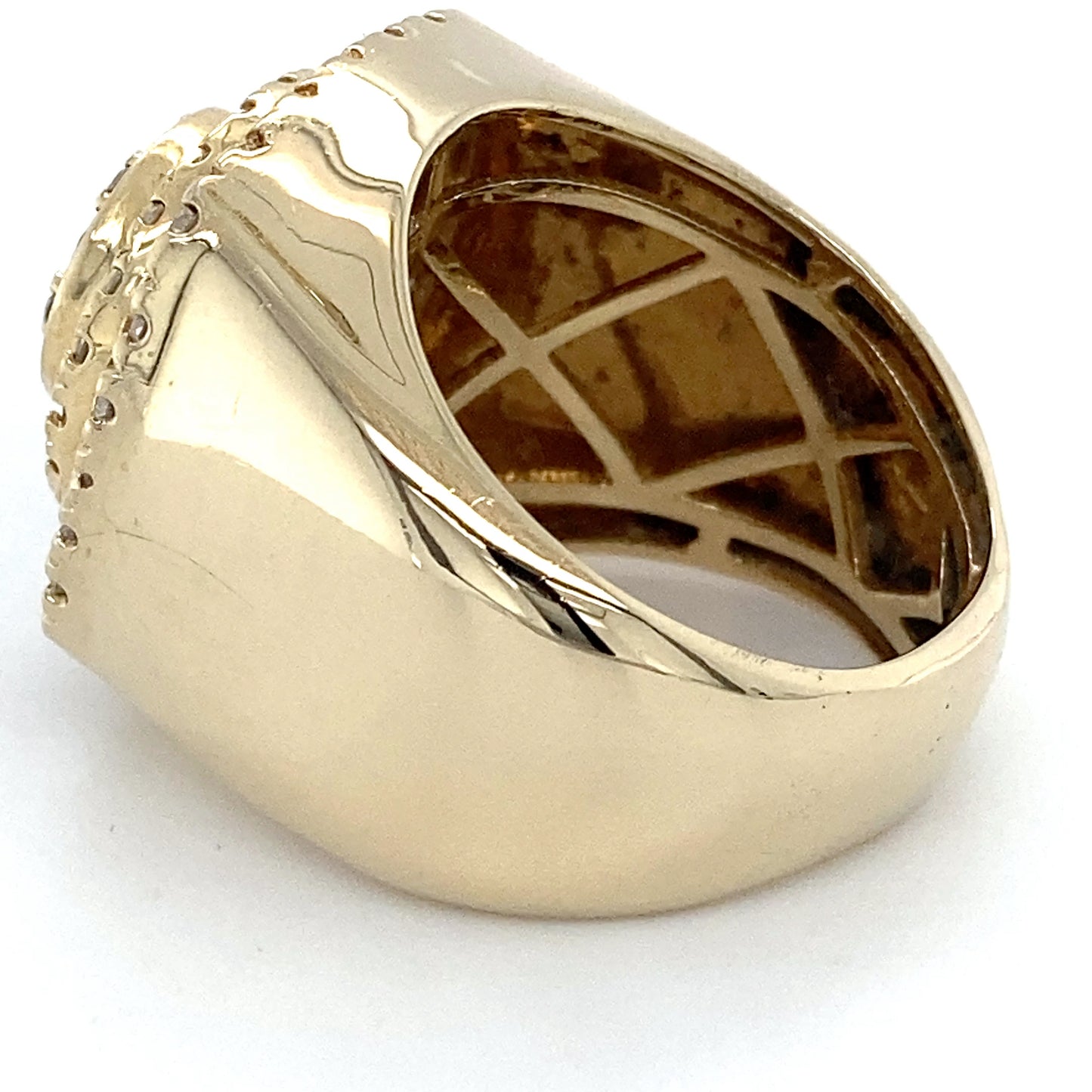 14K Yellow Gold Diamond Gentleman's Ring; 8.9DWT; Size 8