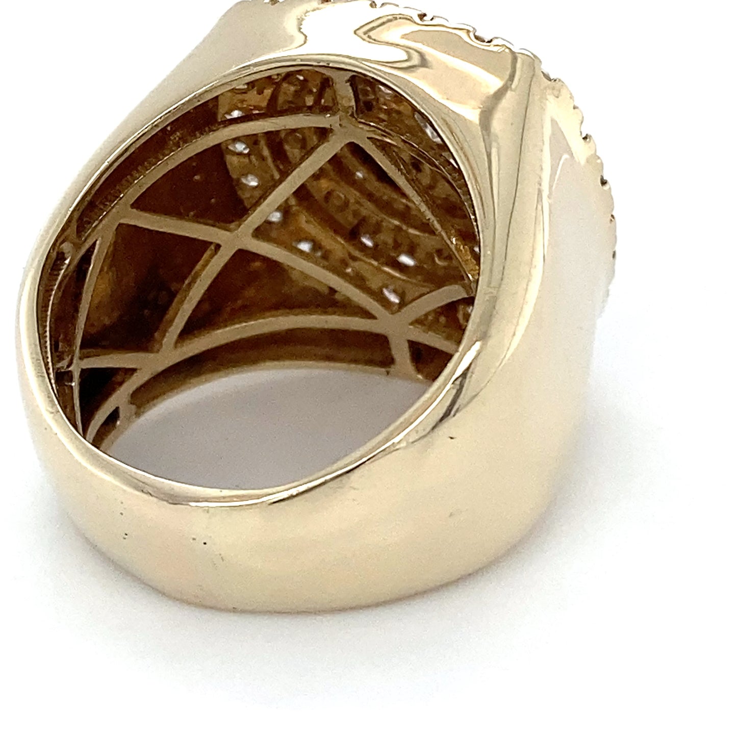 14K Yellow Gold Diamond Gentleman's Ring; 8.9DWT; Size 8