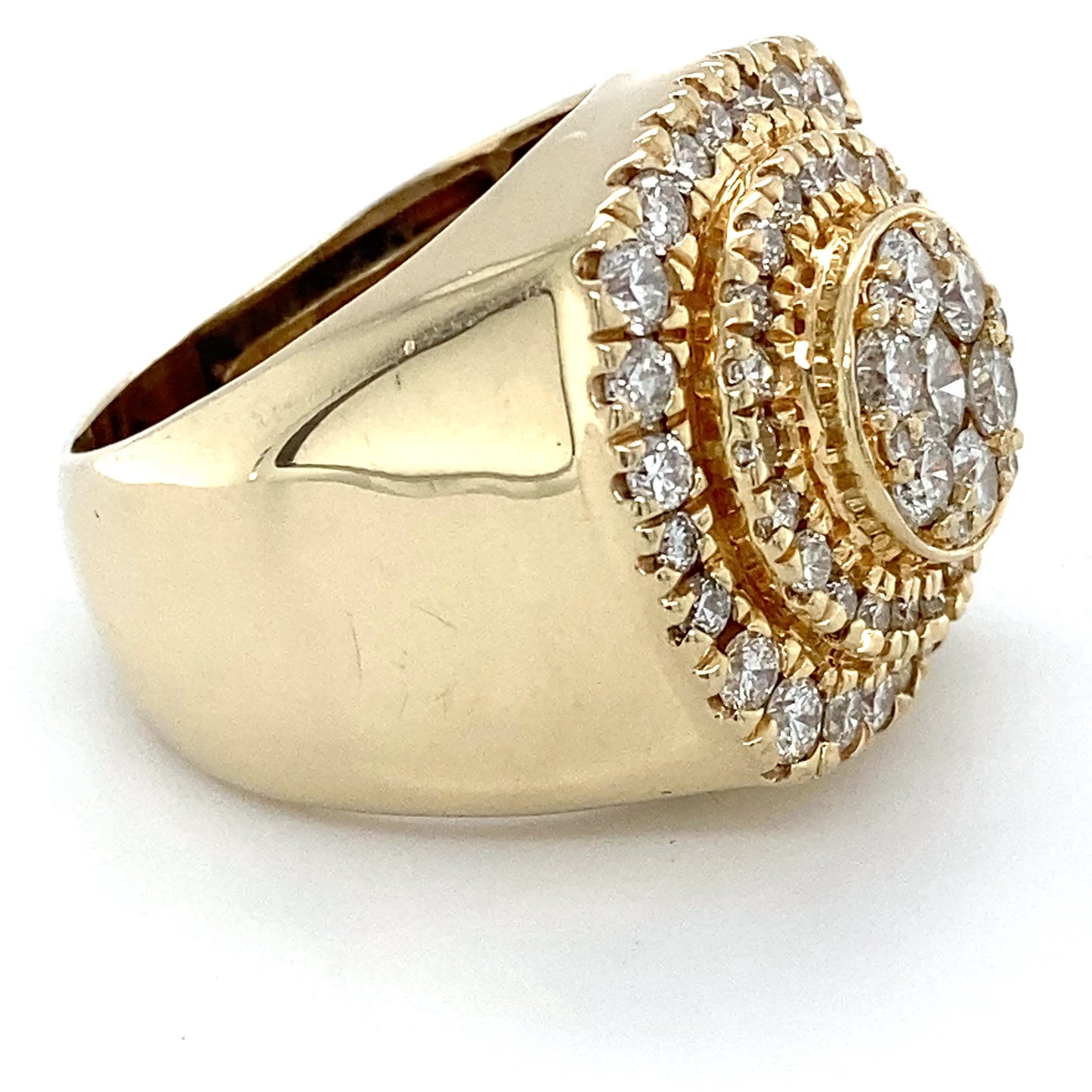 14K Yellow Gold Diamond Gentleman's Ring; 8.9DWT; Size 8