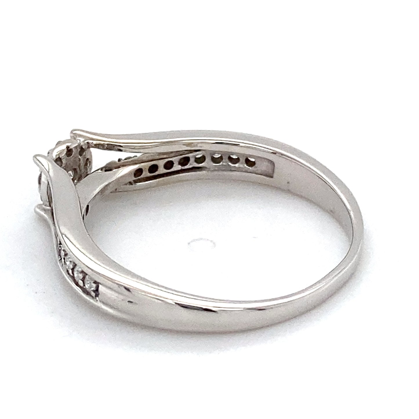 10K White Gold Diamond Halo Ring; 1.8DWT; Size 9