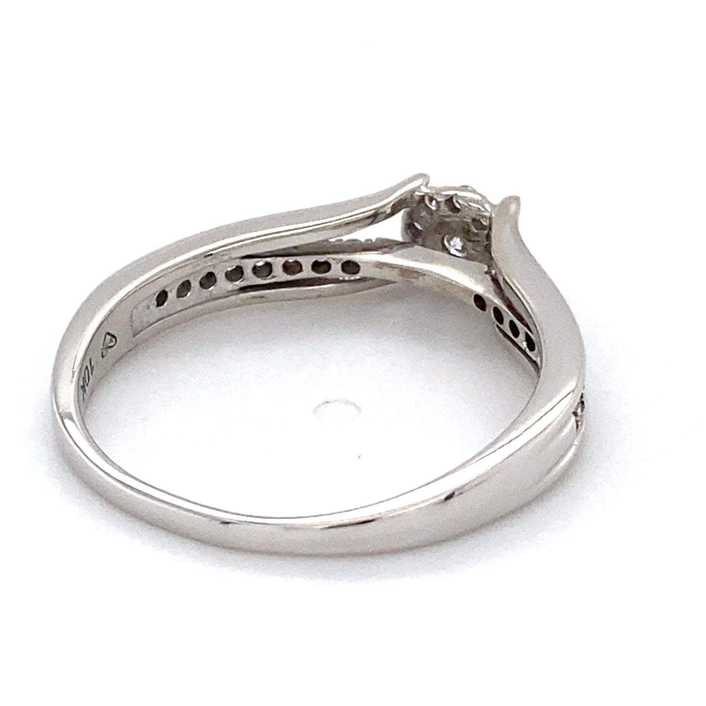 10K White Gold Diamond Halo Ring; 1.8DWT; Size 9