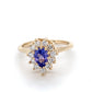 14K Yellow Gold Amethyst & Diamond Lady's Ring; 1.8DWT; Size 6
