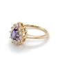 14K Yellow Gold Amethyst & Diamond Lady's Ring; 1.8DWT; Size 6