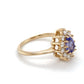 14K Yellow Gold Amethyst & Diamond Lady's Ring; 1.8DWT; Size 6