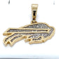 10K Yellow Gold Diamond NFL Buffalo Bills Spinner Pendant; 3.5DWT