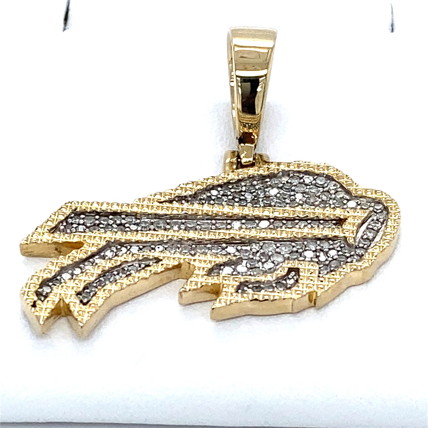10K Yellow Gold Diamond NFL Buffalo Bills Spinner Pendant; 3.5DWT