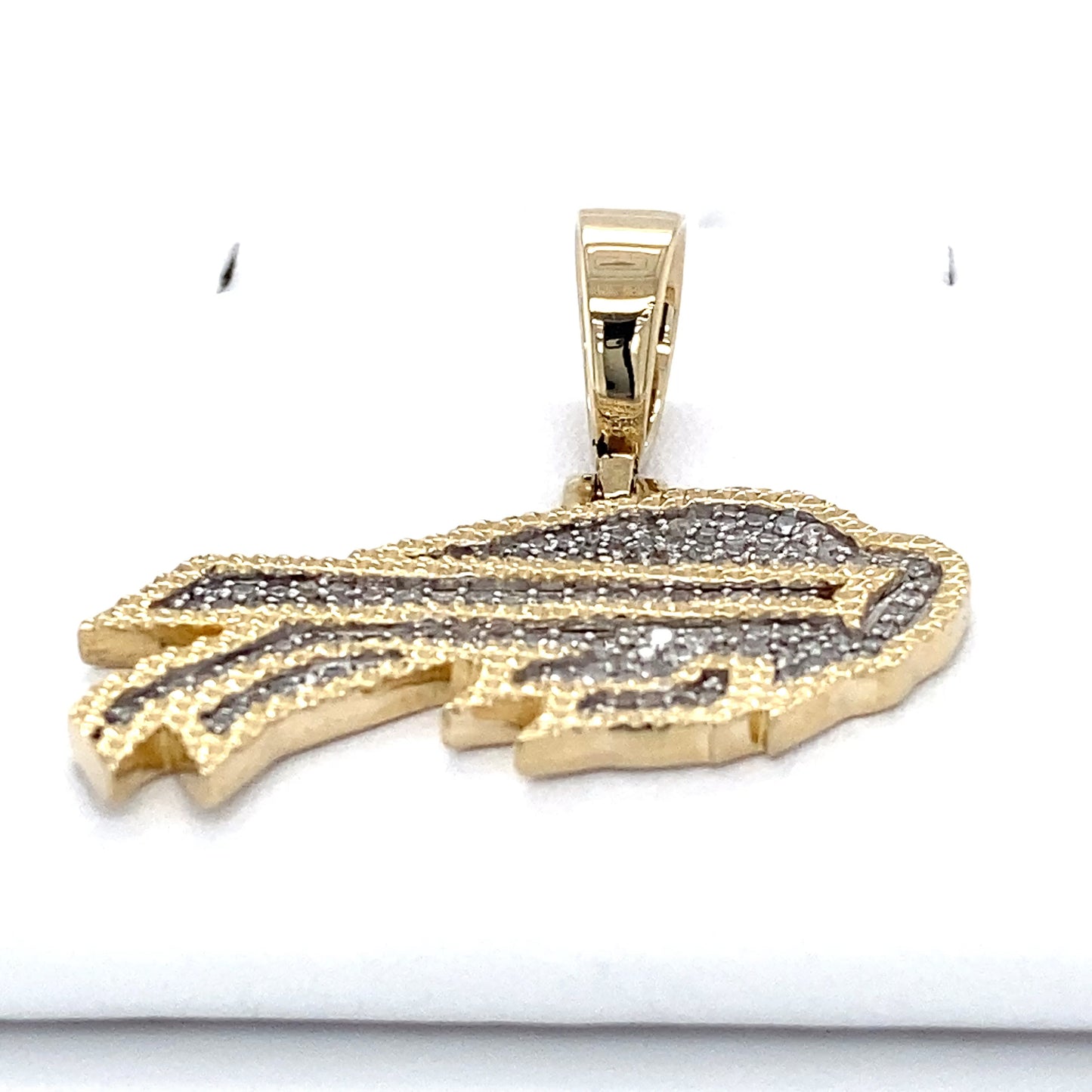 10K Yellow Gold Diamond NFL Buffalo Bills Spinner Pendant; 3.5DWT