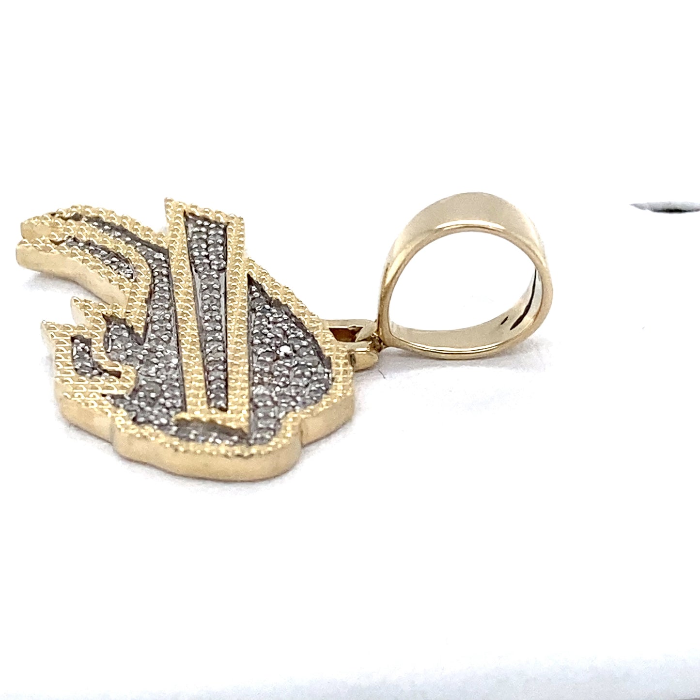 10K Yellow Gold Diamond NFL Buffalo Bills Spinner Pendant; 3.5DWT