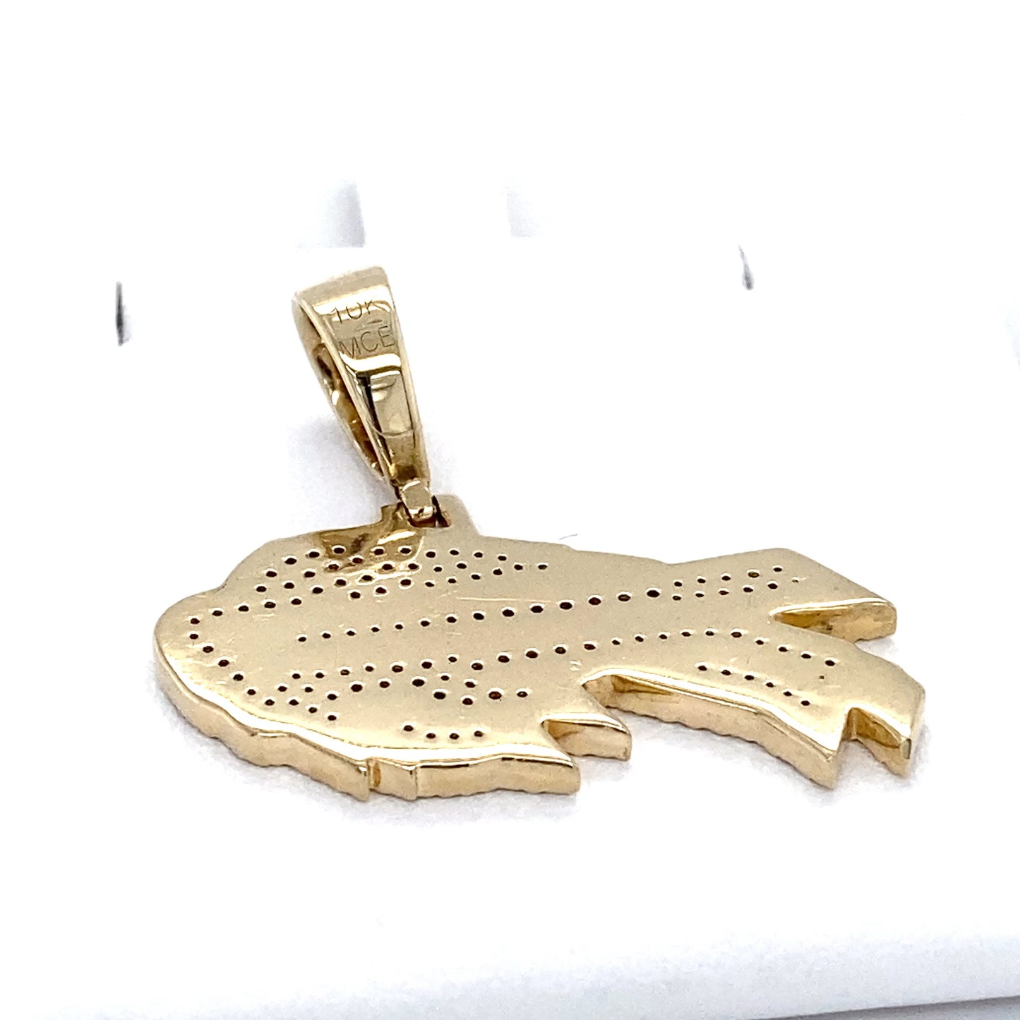 10K Yellow Gold Diamond NFL Buffalo Bills Spinner Pendant; 3.5DWT