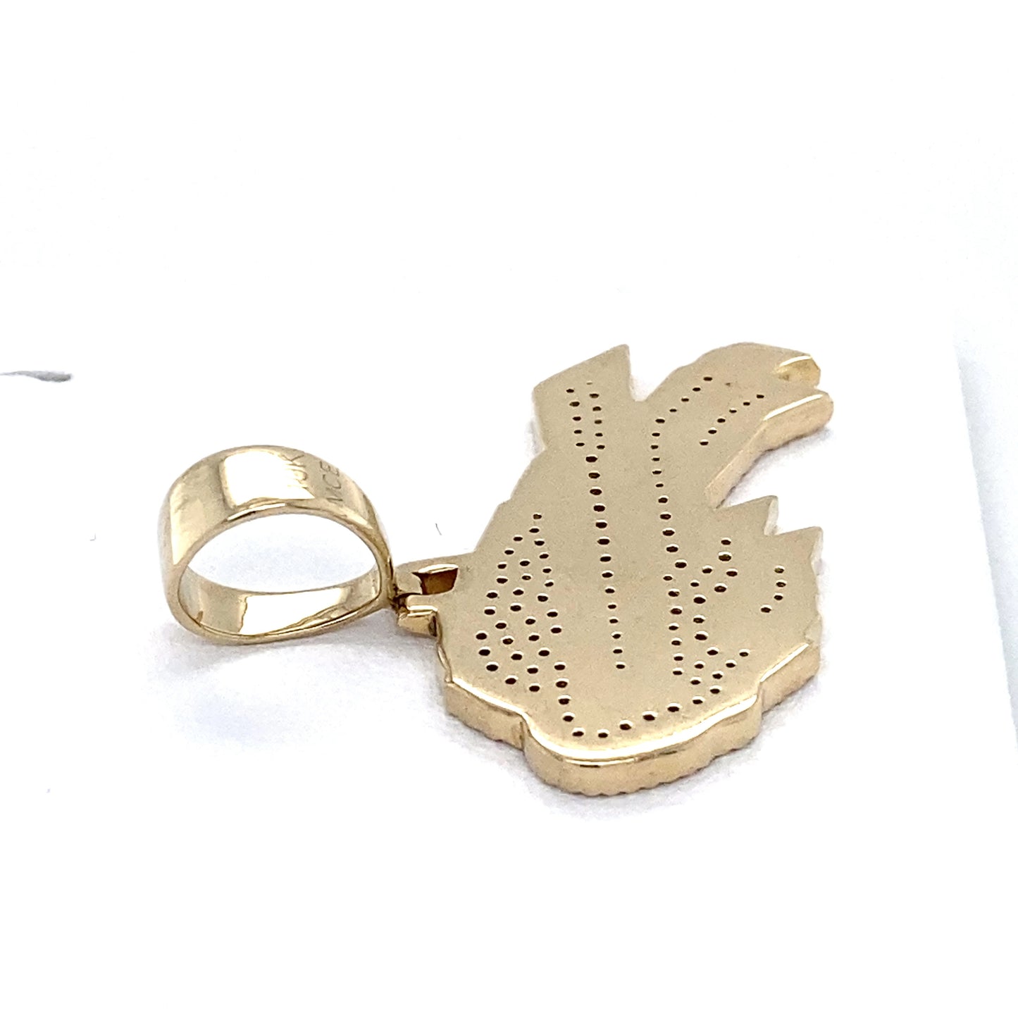 10K Yellow Gold Diamond NFL Buffalo Bills Spinner Pendant; 3.5DWT