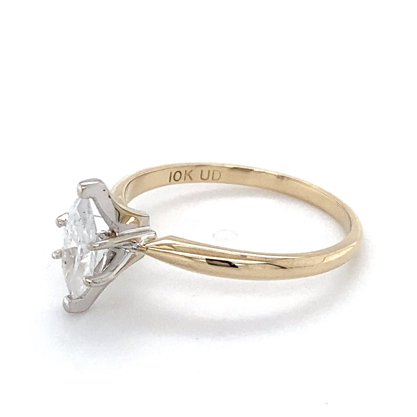 10K White Gold Diamond Lady's Solitaire Ring; 1.2DWT; Size 7.25