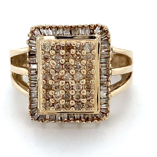 10K Yellow Gold Diamond Gentleman's Ring; 4.6DWT; Size 8