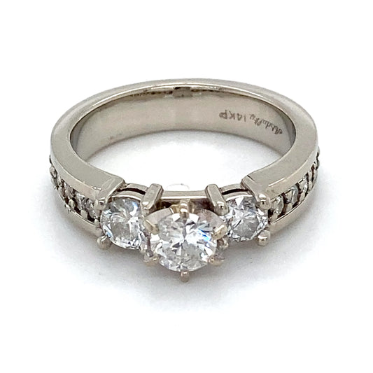 14K White Gold Diamond Lady's Fashion Ring; 4.3DWT; Size 7.5