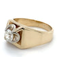 14K Yellow Gold Diamond Gentleman's Ring; 6.6DWT; Size 9