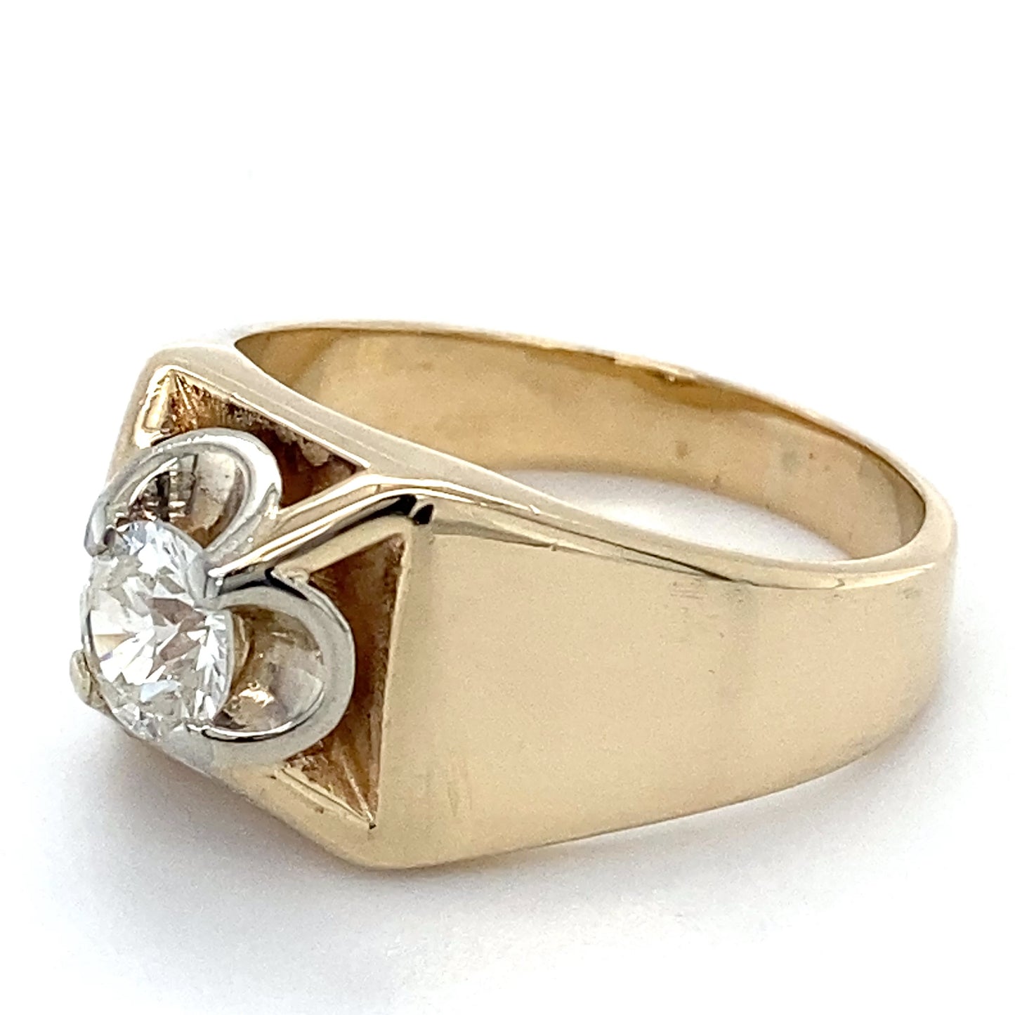 14K Yellow Gold Diamond Gentleman's Ring; 6.6DWT; Size 9