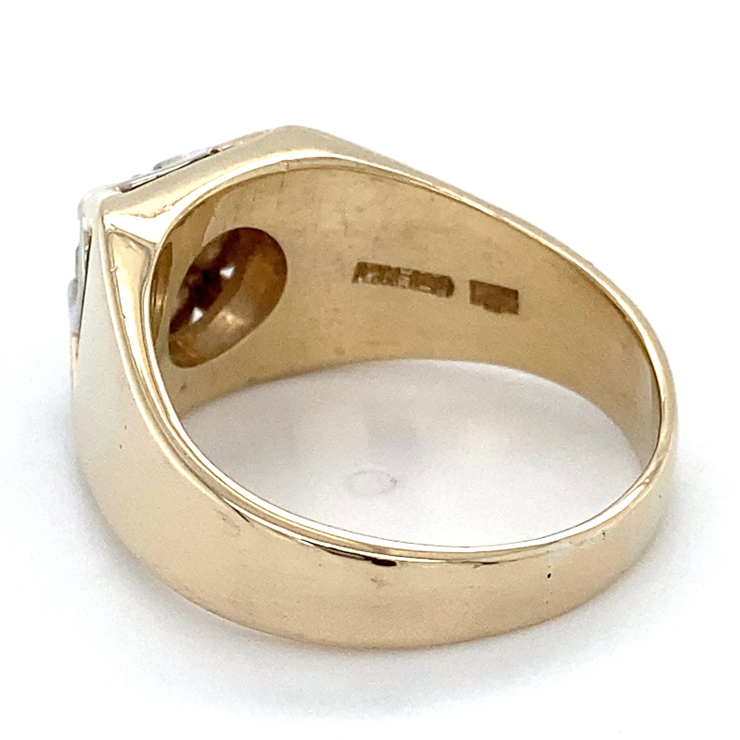 14K Yellow Gold Diamond Gentleman's Ring; 6.6DWT; Size 9