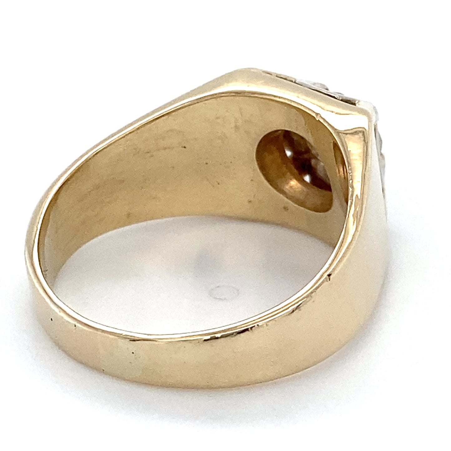 14K Yellow Gold Diamond Gentleman's Ring; 6.6DWT; Size 9