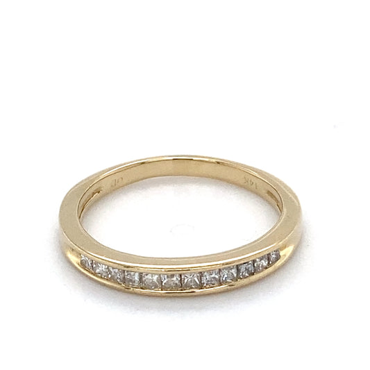 14K Yellow Gold Diamond Lady's Wedding Ring; 1.3DWT; Size 5.5