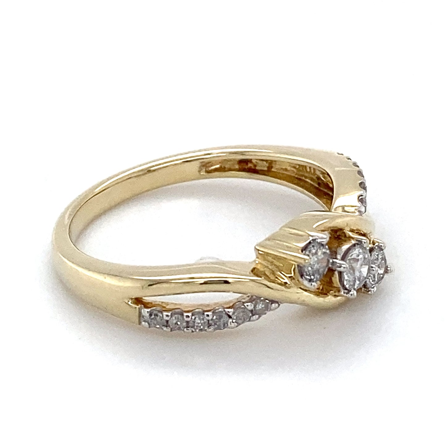 10K Yellow Gold Diamond Lady's Fashion Ring; 1.7DWT; Size 7