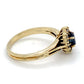 14K Yellow Gold Diamond & Sapphire Lady's Ring; 2.1DWT; Size 6.5