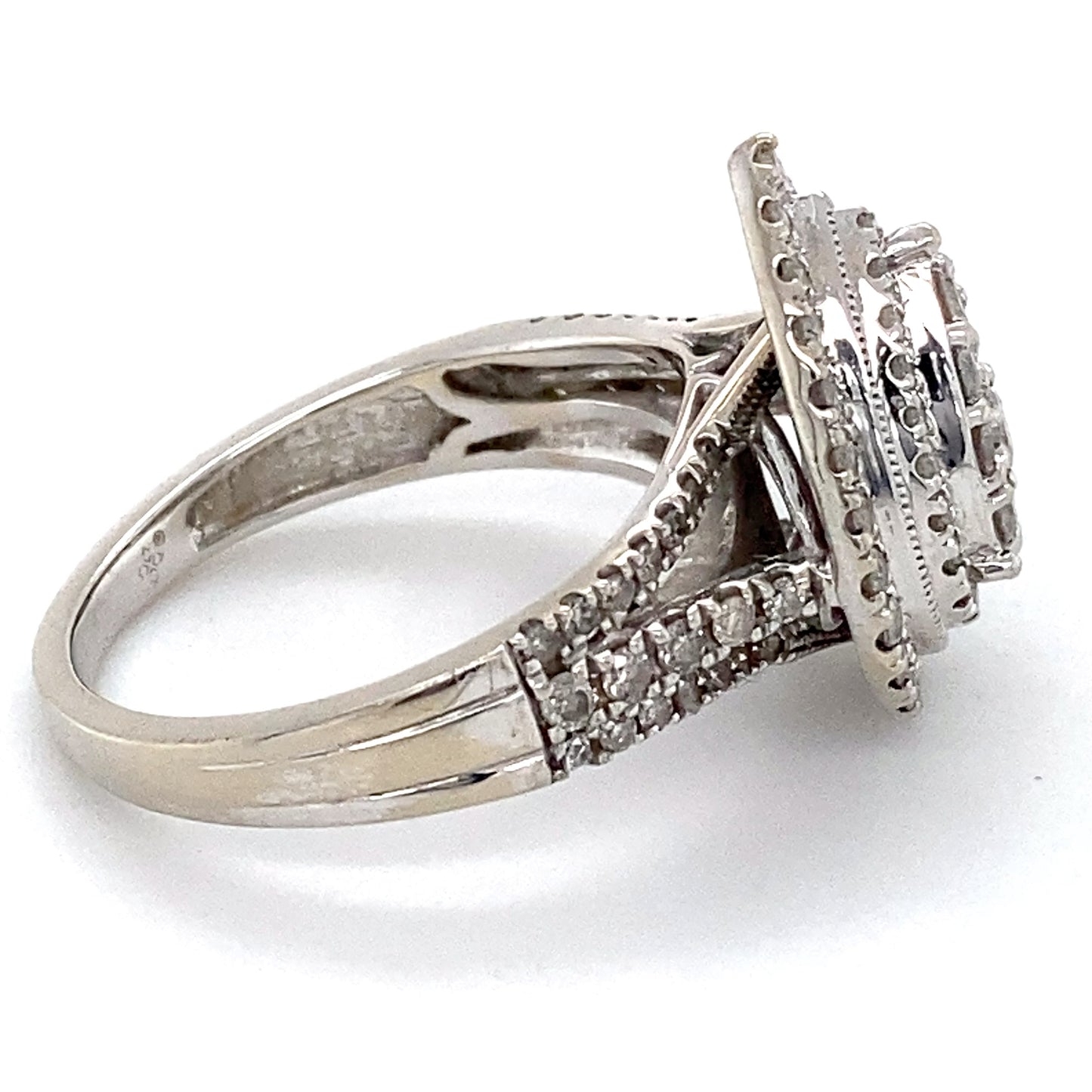 10K White Gold Diamond Lady's Fashion Ring; 3.0DWT; Size 7