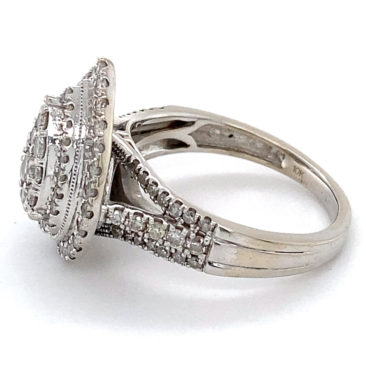 10K White Gold Diamond Lady's Fashion Ring; 3.0DWT; Size 7