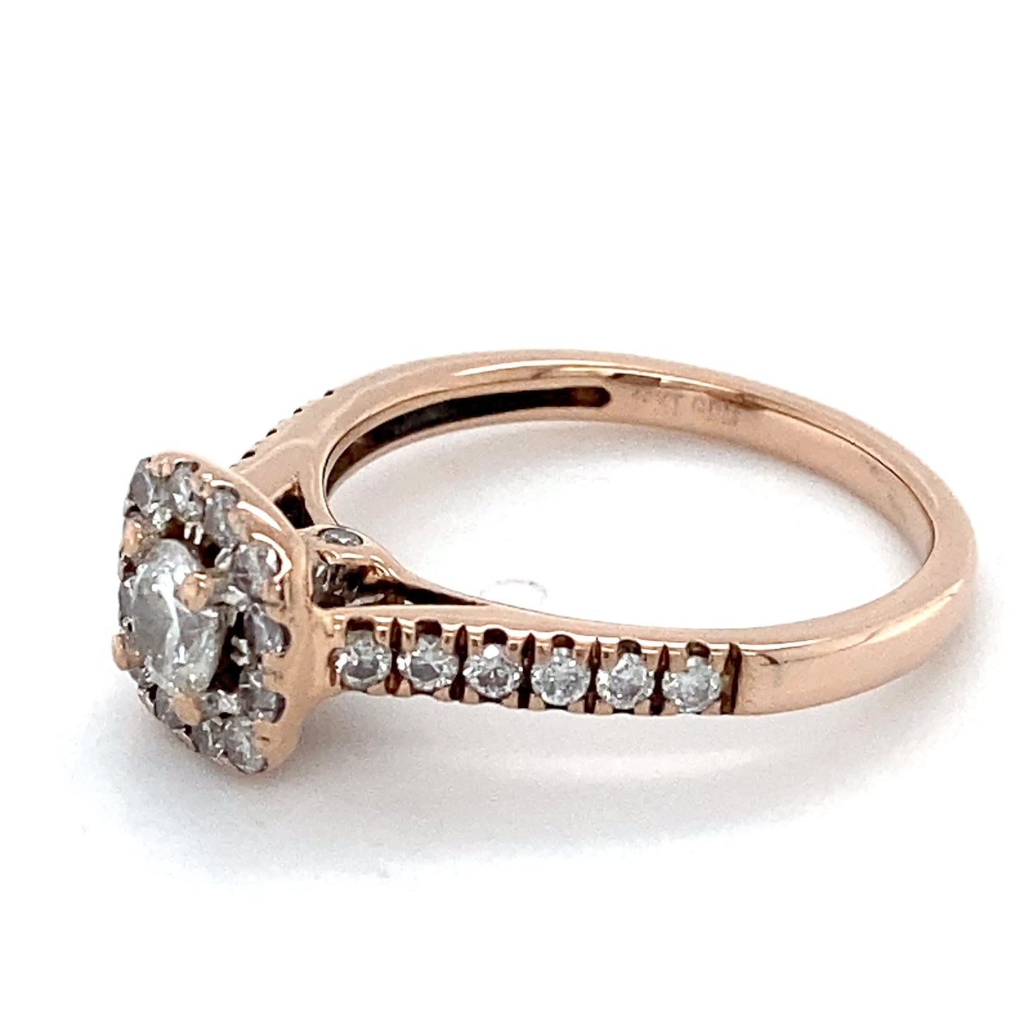 10K Rose Gold Diamond Lady's Ring; 1.9DWT; Size 7
