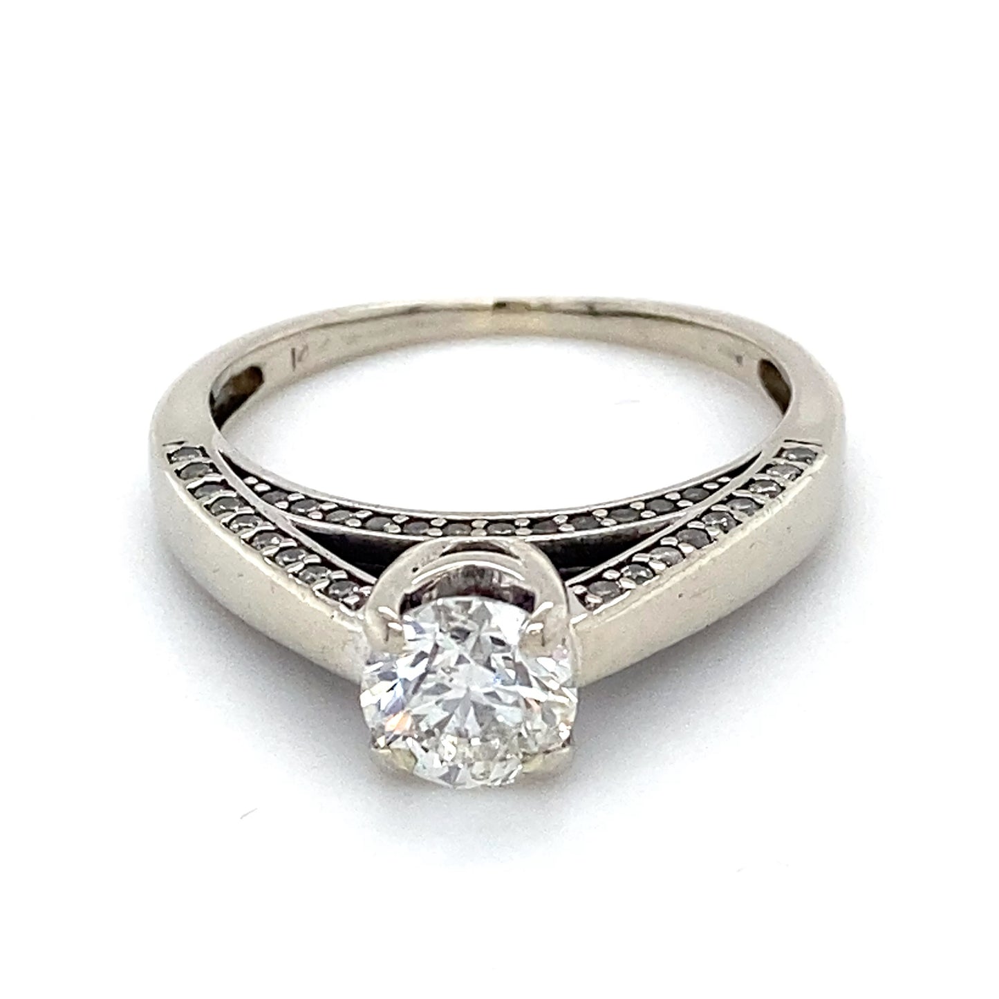 14K White Gold Diamond Lady's Solitaire Ring; 2.5DWT; Size 8