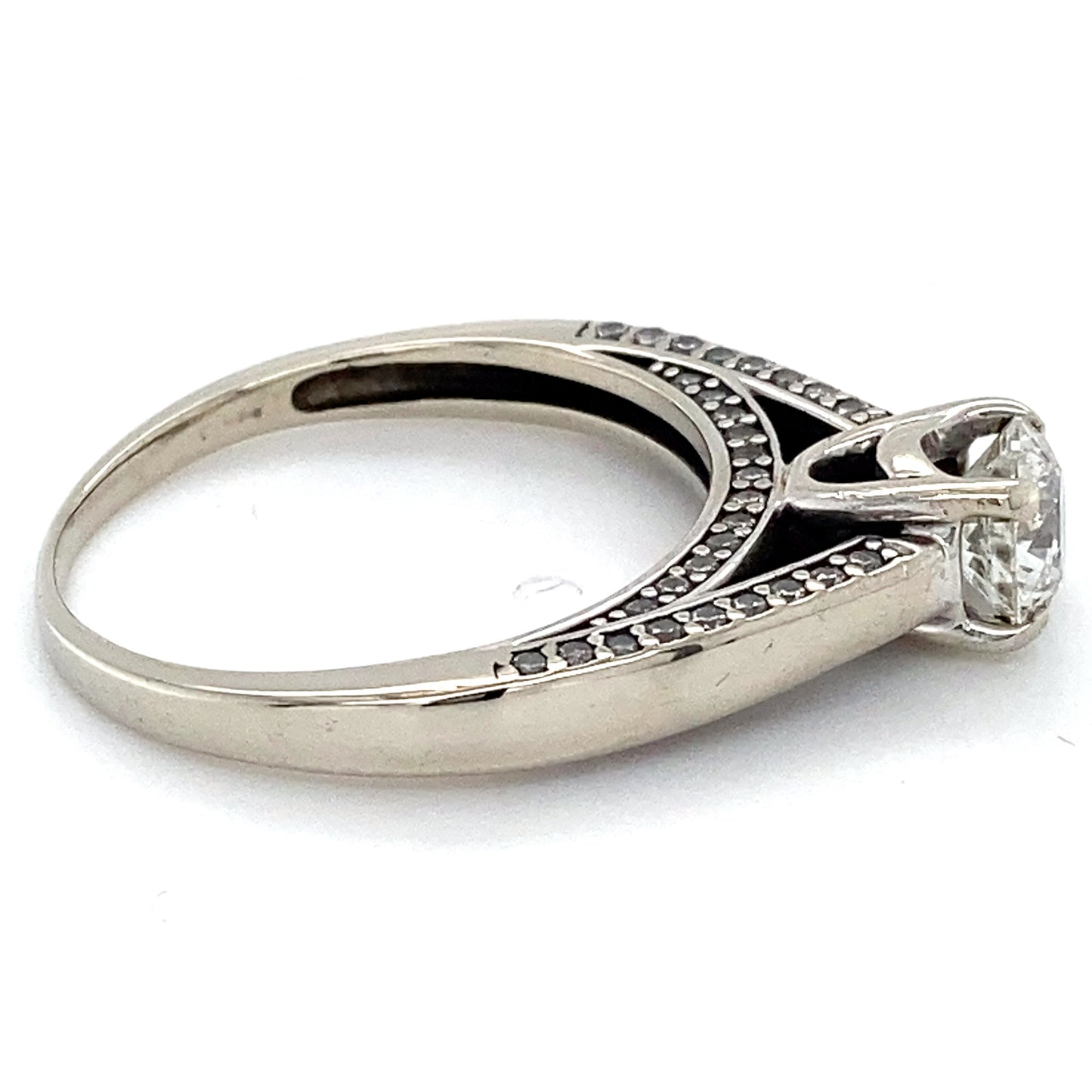 14K White Gold Diamond Lady's Solitaire Ring; 2.5DWT; Size 8