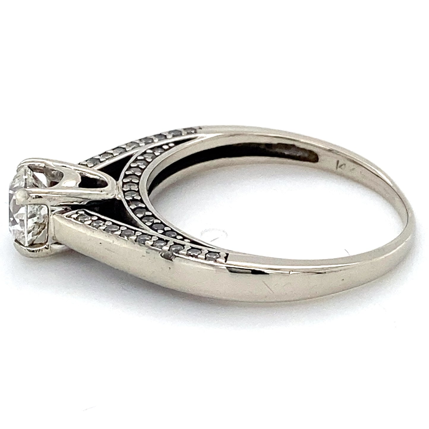 14K White Gold Diamond Lady's Solitaire Ring; 2.5DWT; Size 8