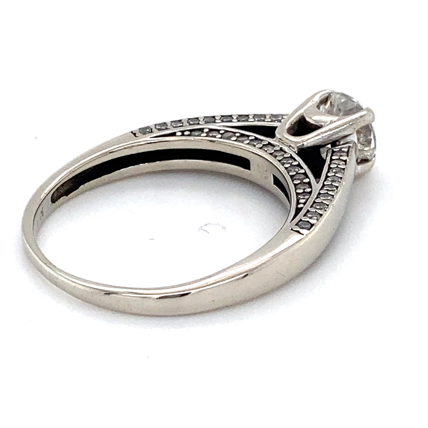 14K White Gold Diamond Lady's Solitaire Ring; 2.5DWT; Size 8