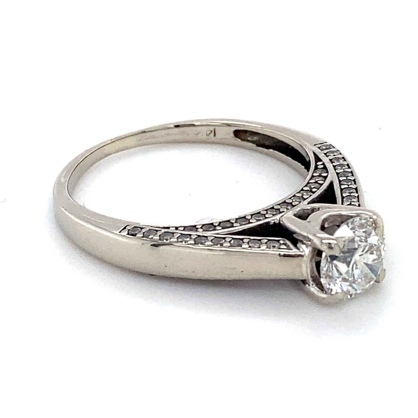 14K White Gold Diamond Lady's Solitaire Ring; 2.5DWT; Size 8