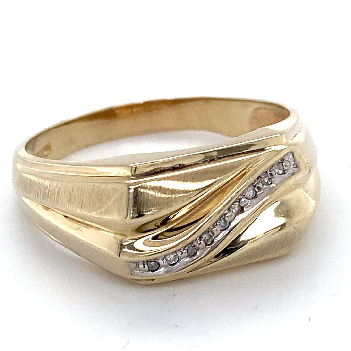 10K Yellow Gold Diamond Gentleman's Ring; 2.8DWT; Size 12.5