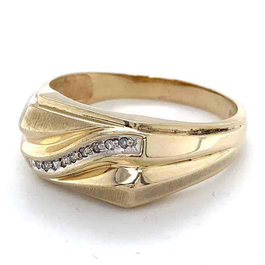 10K Yellow Gold Diamond Gentleman's Ring; 2.8DWT; Size 12.5