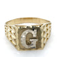 10K White & Yellow Gold Gentleman's "G" Ring; 2.7DWT: Size 14