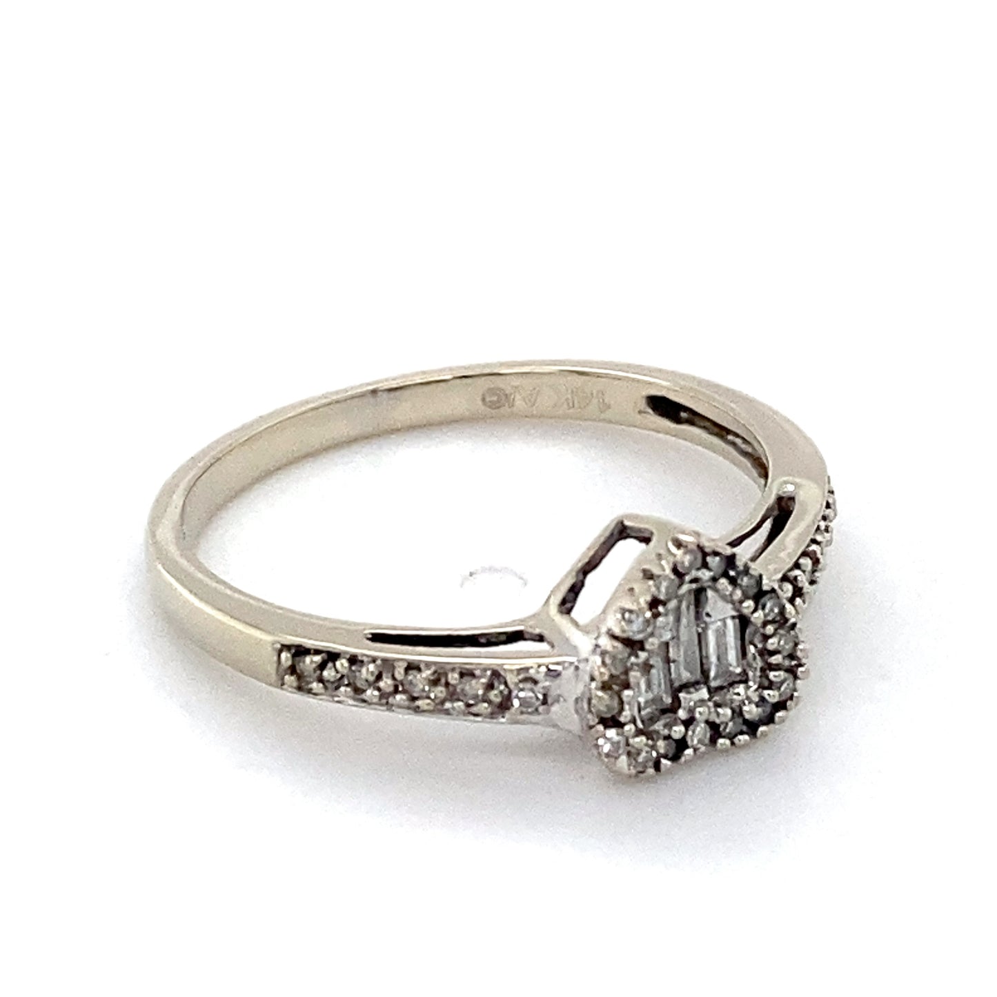 14K White Gold Diamond Lady's Fashion Ring; 1.3DWT; Size 7