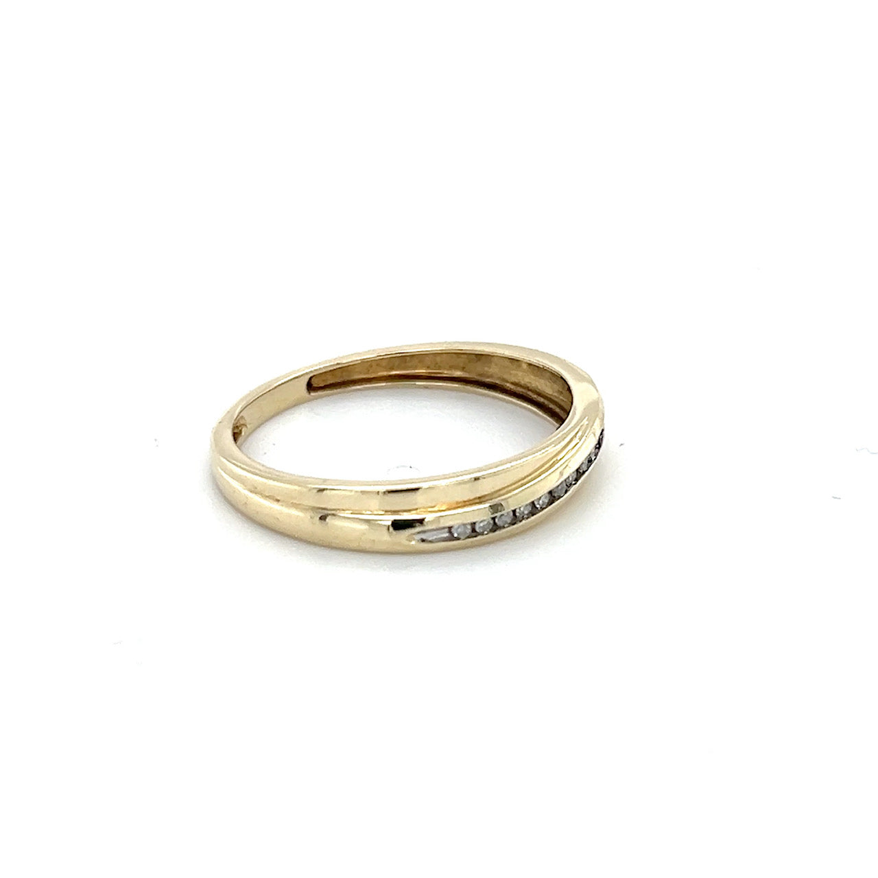 10K Yellow Gold Diamond Accent Wedding Band; 0.10 CTW; 2.2g; Size 10.5