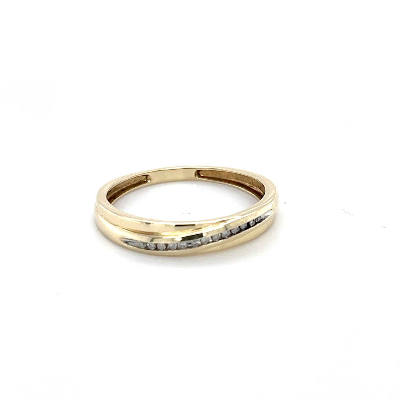 10K Yellow Gold Diamond Accent Wedding Band; 0.10 CTW; 2.2g; Size 10.5