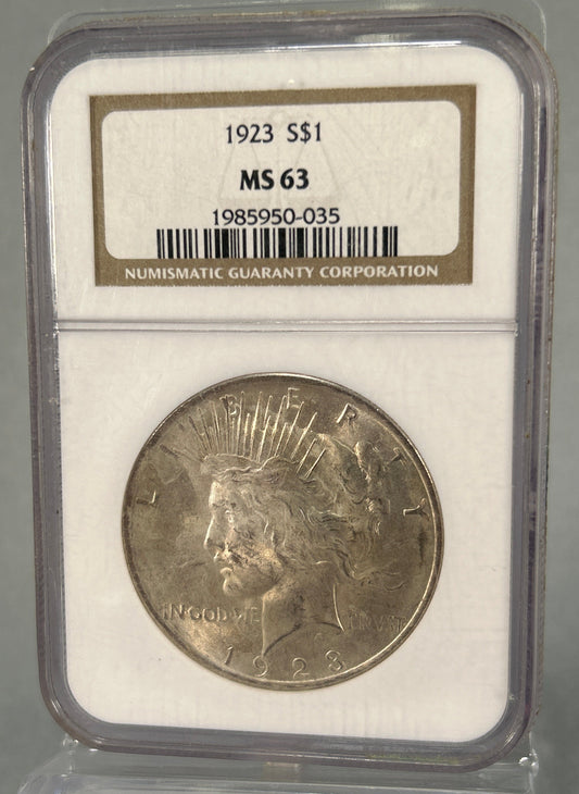 1923 Peace Dollar NGC - MS 63
