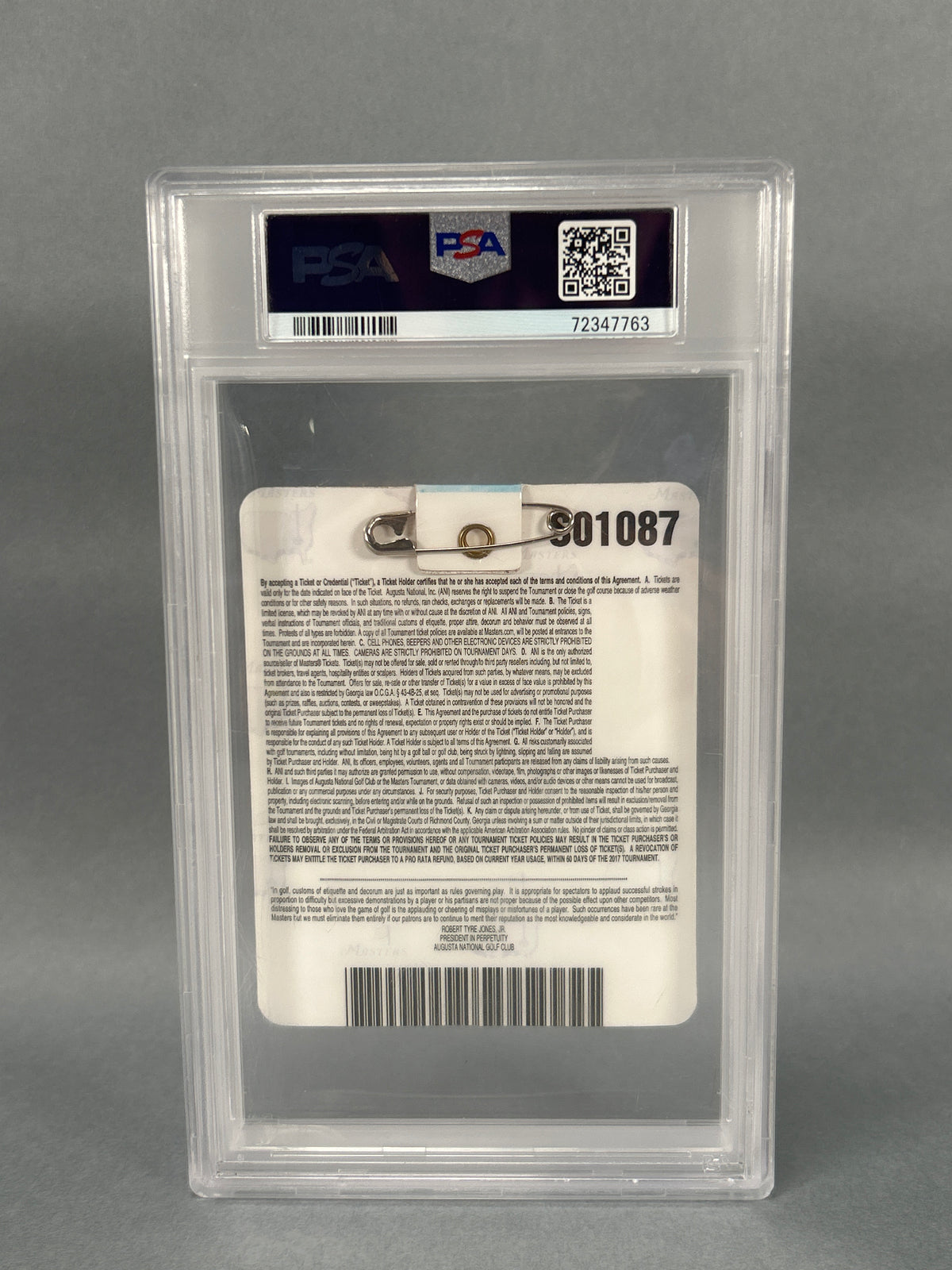 2018 The Masters Badge PSA 8