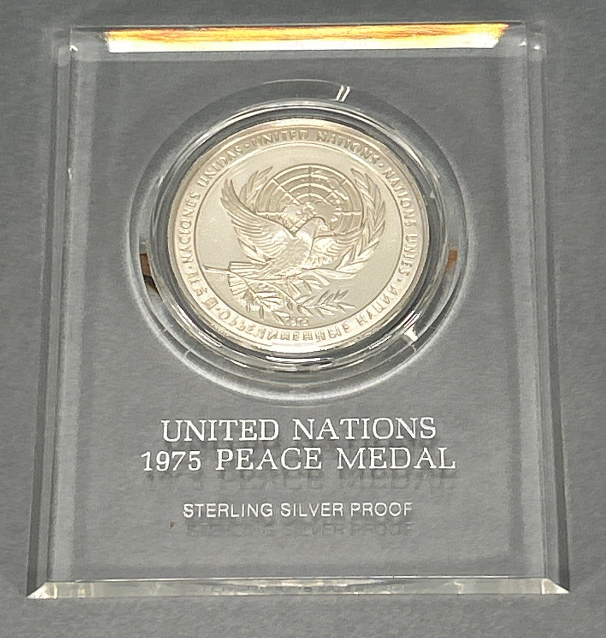 United Nations 1975 Peace Medal Sterling Silver Proof
