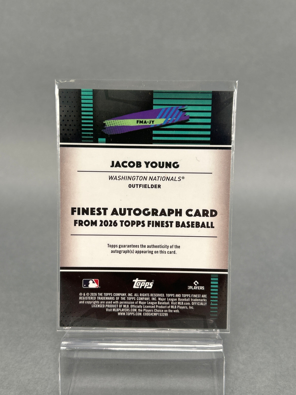 Topps Finest Jacob Young Autograph 02/50 Foil Card