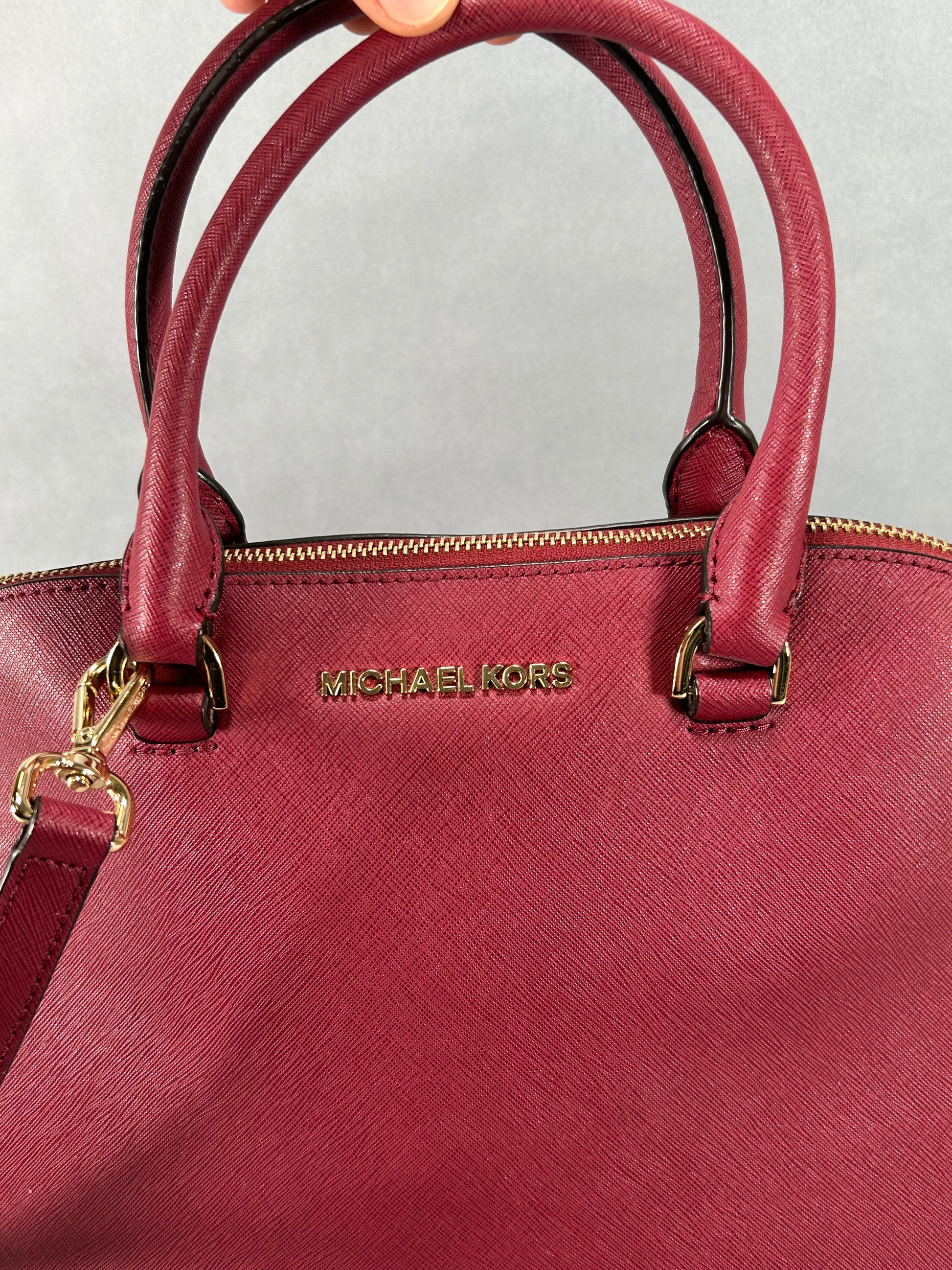 Michael Kors Cindy Saffiano Satchel Bag - Red