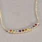 16" Sterling Silver Chain With Sterling Silver Multi-Color Stones Pendant