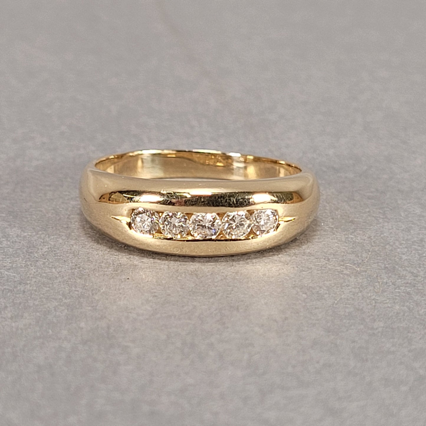 Men's 14k Yellow Gold Ring With Diamonds 7g